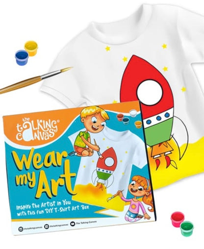 Wear My Art DIY Art Kit-Kids T-Shirt-Rocket Stencil